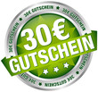 Button Banner "30 € Gutschein" grün/silber