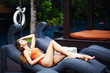 woman in luxury lounger