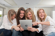 Young friends with pc tablet