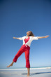 Photo: Happy, healthy, joyful woman at beach Happy, healthy, joyful woman at beach