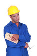 Sad bricklayer
