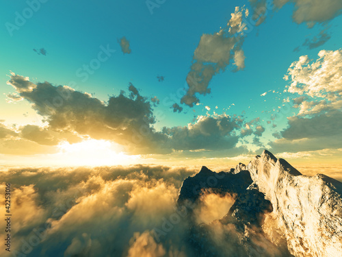 Photo: beautiful view above clouds beautiful view above clouds