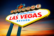 welcome to Fabulous Las Vegas Sign at sunset