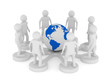 Conceptual image of teamwork. Isolated 3D on white