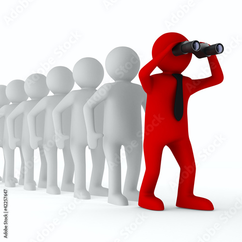Illustration: Conceptual image of leadership. Isolated 3D on white Conceptual image of leadership. Isolated 3D on white