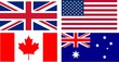 Vektor: English speaking countries flags English speaking countries flags