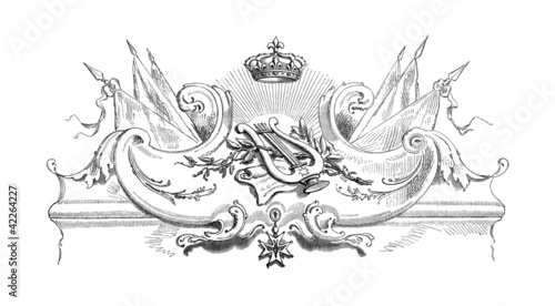 Illustration: Music Symbol : Lyra - Royal Ornament 17th century Music Symbol : Lyra - Royal Ornament 17th century