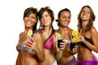 four sexy women with a cocktail