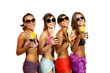 four sexy women with a cocktail