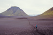 Photo: Laugavegur hiking trek crossing an ash field, Iceland Laugavegur hiking trek crossing an ash field, Iceland