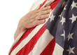 Photo: hand on USA flag hand on USA flag
