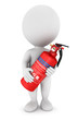3d white people with an extinguisher