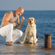 Cynologist with dog