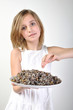 Photo: childl with traditional European Christmas food kutia childl with traditional European Christmas food kutia
