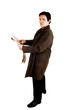 Photo: Guy with newspaper. Guy with newspaper.