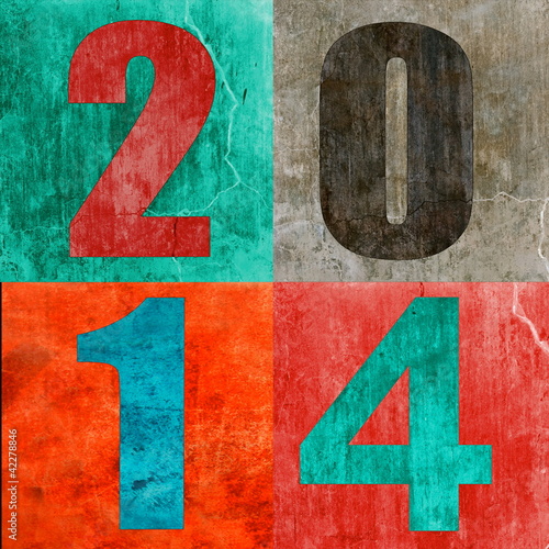 Illustration: 2014, grunge 2014, grunge