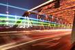 light trails on the old bridge in shanghai