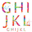 canvas print picture - Font - Colorful letters with drops and splashes from G to L