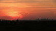 Huge plane lands at dusk