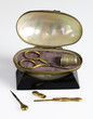 Antiiique sewing nacre box