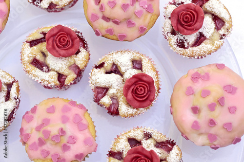 Foto: Muffin mit Marzipan Rose Muffin mit Marzipan Rose