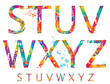 canvas print picture - Font - Colorful letters with drops and splashes from S to Z