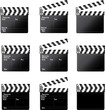 Set of movie clap board on white background.