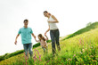 happy family having fun outdoors
