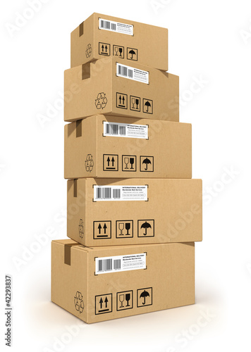 Illustration: Stack of cardboard boxes Stack of cardboard boxes