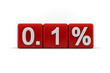 Red numerical 0.1 fractional percentage