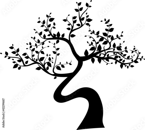 Vector: black tree silhouette isolated on white background black tree silhouette isolated on white background