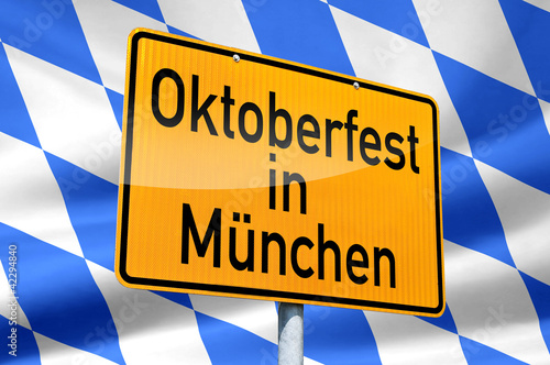 Foto: Schild mit Oktoberfest in München Schild mit Oktoberfest in München