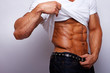 Portrait of model torso in studio