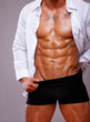Portrait of model torso in studio