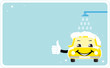 visiting card with smiling car wash. cleaning company sign