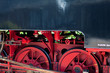 Detailaufnahme einer historischen Dampflokomotive