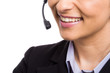 Woman using an headset