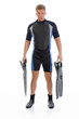underwater hunter in full  equipment