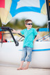 Cute boy at beach