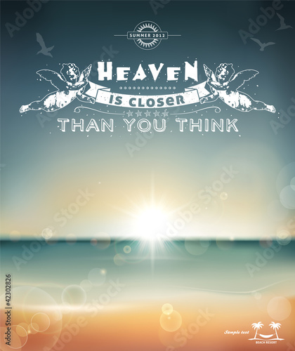 Ilustração vetorial : Heaven is closer than you think, creative graphic message Heaven is closer than you think, creative graphic message