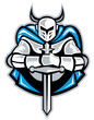Knight With Sword And Cape Front Retro