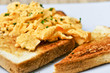 scrambled eggs on toast