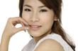 pretty female model smiling ,isolated