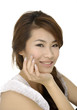 Foto: Close-up portrait gorgeous young woman smiling Close-up portrait gorgeous young woman smiling