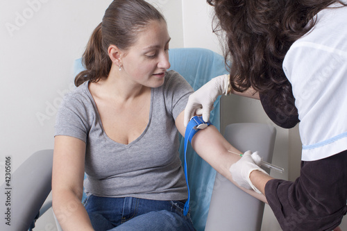 Photo: Drawing blood procedure Drawing blood procedure