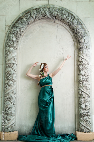 Photo: Antiquity. Portrait of attractive beautiful girl in the image of Antiquity. Portrait of attractive beautiful girl in the image of