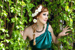 Antiquity. Portrait of attractive beautiful girl in the image of