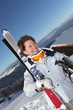 Peppy woman going skiing