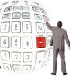 Businessman with calculator.