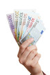 Foto: Hand hält Geldfächer Hand hält Geldfächer